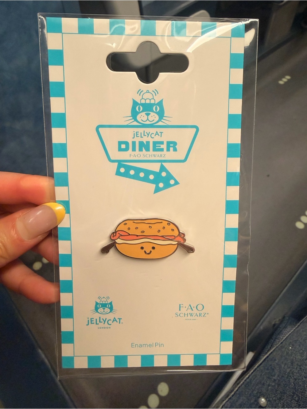 Jellycat Diner Enamel Pin bagel retired